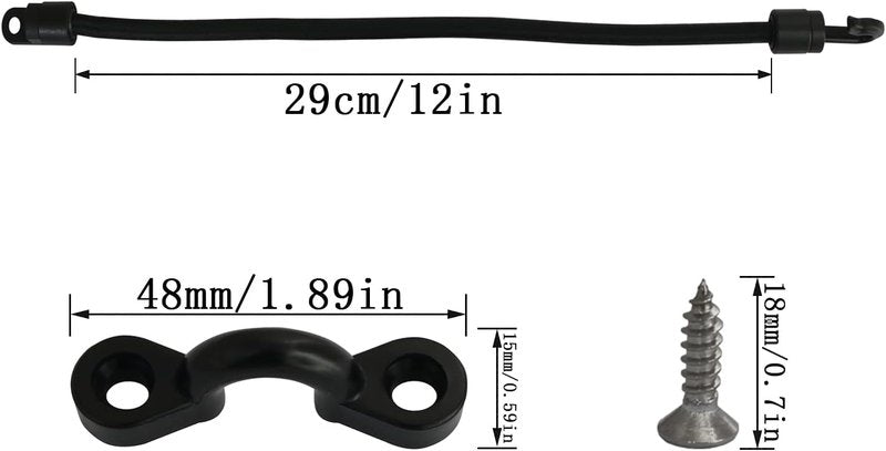 Deck Mount Connector - 2PCS Elastic Rope Bungee Rod Strap Holders for Fishing Boat & Kayak | Durable Hold Down Straps