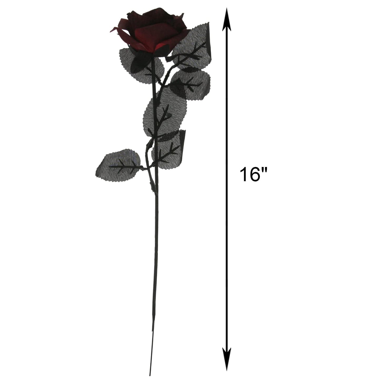 Tinsow 10 Pcs Artificial Roses Bouquet Faux Black Roses Bundles Fake Flowers Realistic Flowers Arrangements Halloween Decor (Maroon, 10)