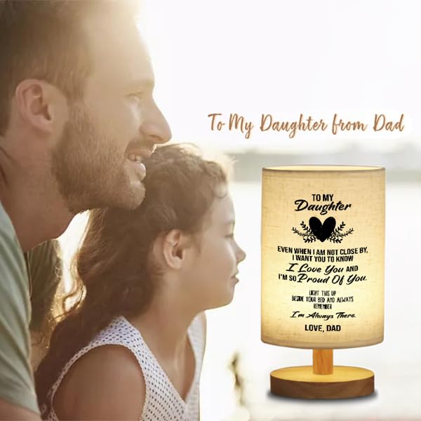 WSYEAR Valentines Day Birthday Gifts for Daughter from Dad,to My Daughter Gifts from Dad- Table Lamp Best Father Daughter Graduation Gifts for Grown Daughter