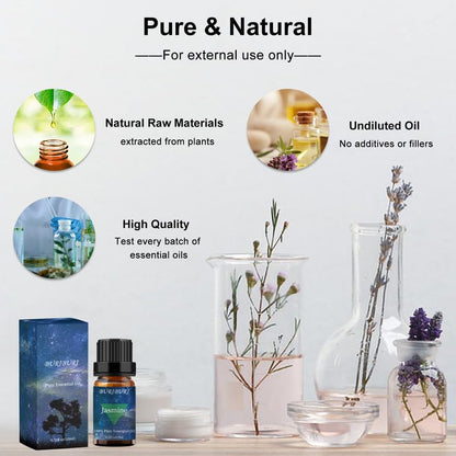BURIBURI Jasmine Oil and Gardenia Essential Oils Gift Set, 100% Pure, Undiluted, Natural, Organic Aromatherapy Jasmine Essential Oils for Diffuser, Massage, 10MLx2