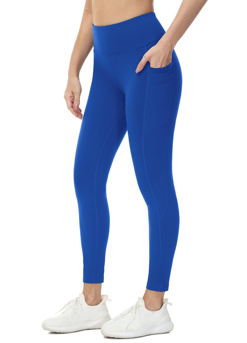 baleaf Fleece Lined Leggings Women Water Resistant 25" Petite Winter Warm Legging Thermal Running Tights Yoga Hiking Pants Blue L