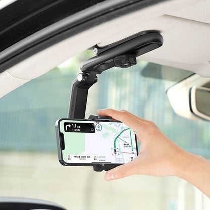 Cell Phone Holder for Car Sun Visor, Mount Clip for Car Cellphone 360° Rearview Phone Holder for Car Perfectly for-Black