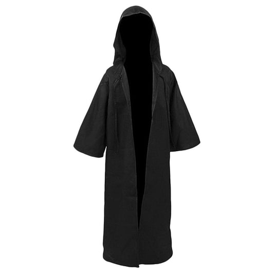 Joyshop Men & Kids Tunic Hooded Robe Halloween Cosplay Costume Cloak Cape,Kids Black Robe,Small
