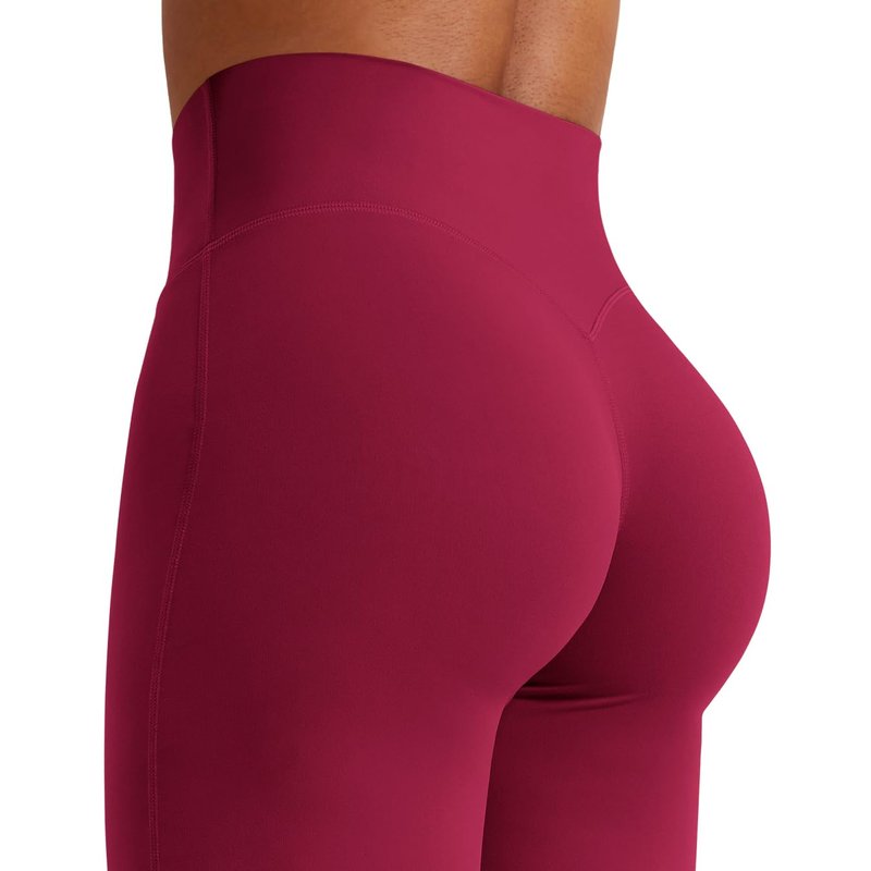 YEOREO Workout Leggings Womens No Front Seam Straight Leggings 35" High Waist Buttery Eddiy Gym Yoga Pants Ancora Red XL