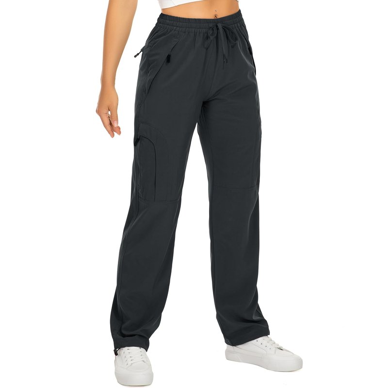 Toomett Women's Hiking Pants Quick Dry UPF 50 Travel Golf Pants Lightweight Camping Work Cargo Pants Zipper Pockets,6608,Dark Grey,2XL