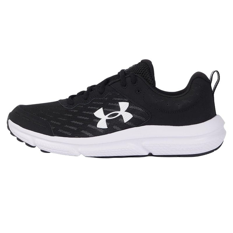 Under Armour Men's Charged Assert 10 Shoes, (001) Black/Black/White, 14