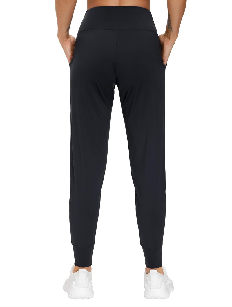 THE GYM PEOPLE Womens Joggers Pants with Pockets Athletic Leggings Tapered Lounge Pants for Workout, Yoga, Running, Training (Medium, Black)