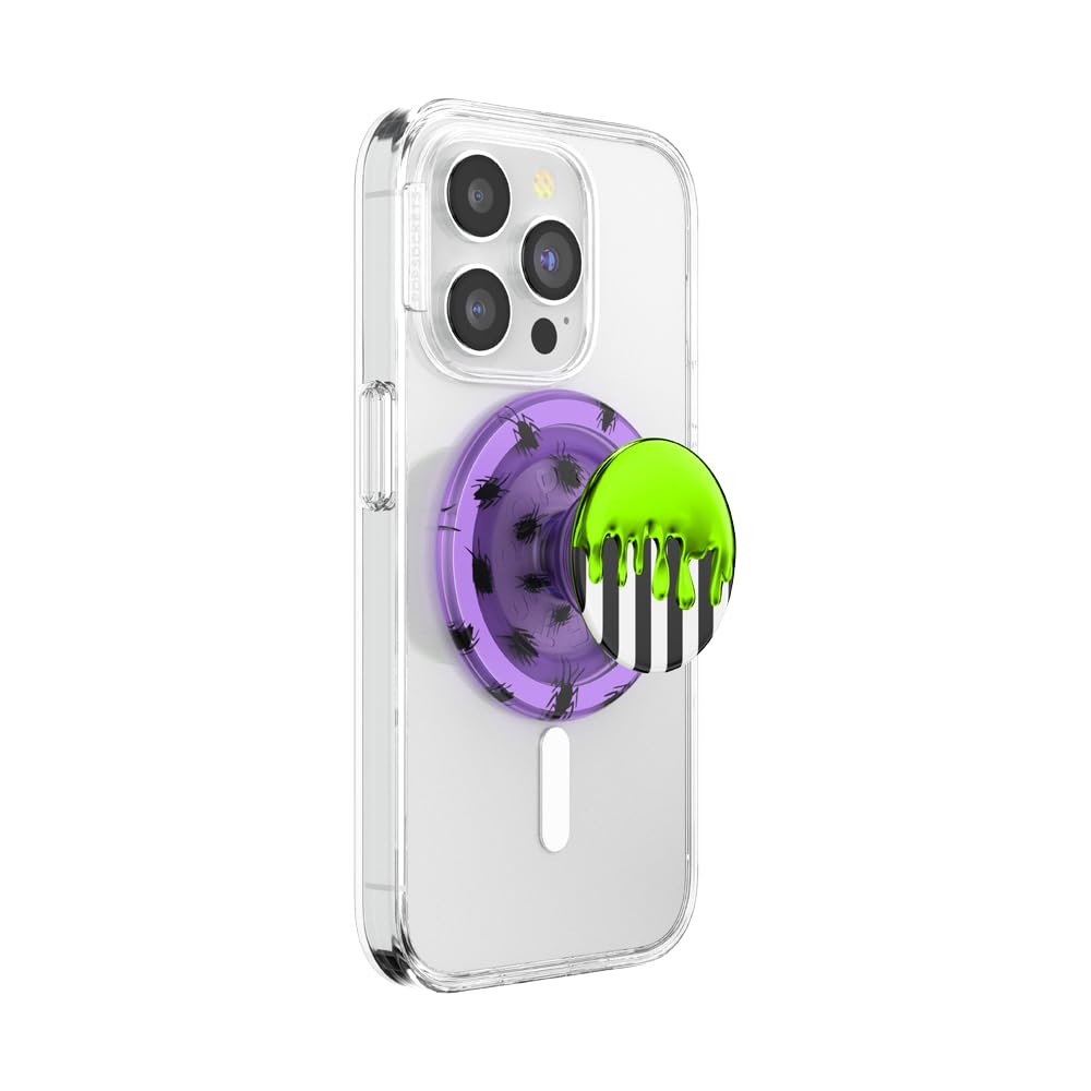 PopSockets Phone Grip for MagSafe with Kickstand, Magnetic Stand, Swappable Top, Secure Hold for iPhone MagSafe Cases, Phone & Tablet Grip, Beetlejuice - Beetlejuice Drip