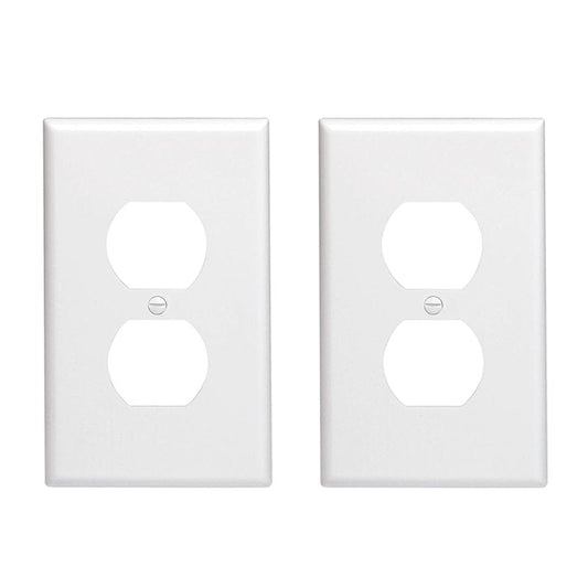 Outlet Covers Wall Plates -Duplex Outlet Covers, 1-Gang Standard Size Wall Plate for Outlets, Duplex Receptacle Wall Plate,Unbreakable Polycarbonate Thermoplastic,UL Listed (2-Pack,White)