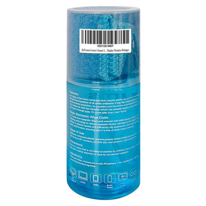 JiaTeums TV Screen Cleaner, Non-Drip Touchscreen Spray with Wiper for CD Disc Laptop Phone Tablet Computer Lens(200ml)