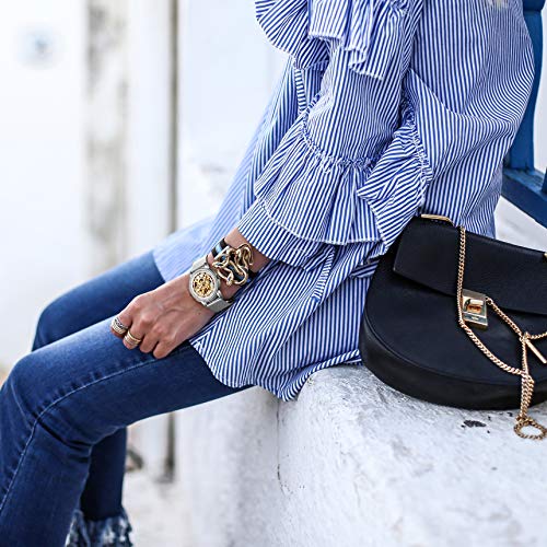 Gute Women's Watch Luxury Mechanical Stainless Steel Skeleton Steampunk Automatic Self Winding Mesh Band Wristwatch