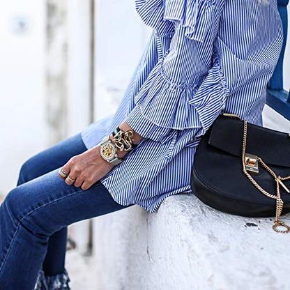 Gute Women's Watch Luxury Mechanical Stainless Steel Skeleton Steampunk Automatic Self Winding Mesh Band Wristwatch