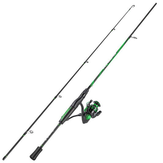 One Bass Fishing Rod Reel Combos, Spinning Rod with Spinning Reel, Graphite 2Pc Blanks, Stainless-Steel Guides, Super Polymer Handle- 6'0"-1 Pack