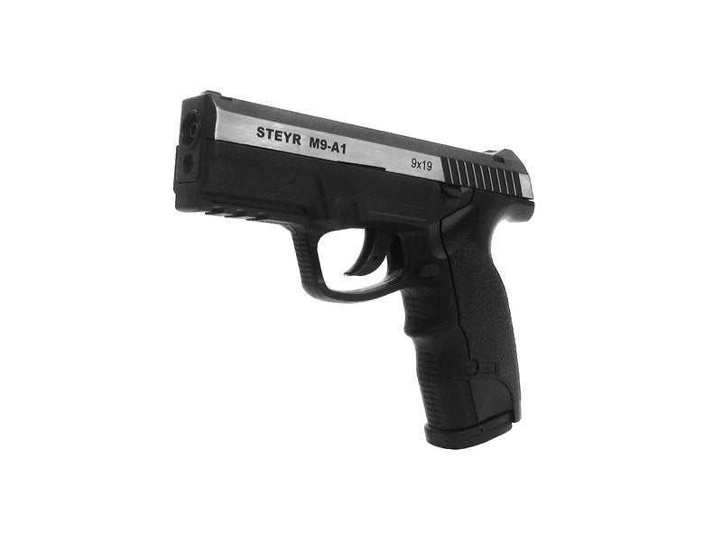 ASG Steyr M9-A1 .177 Caliber Steel BB Gun Non-Blowback Air Pistol, Silver/Black