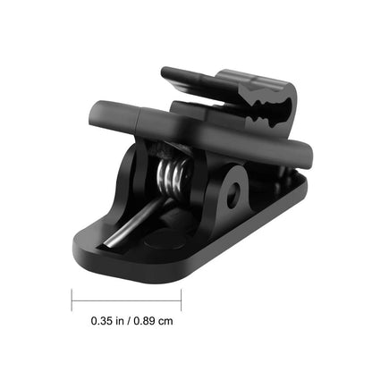 FENGWANGLI Headphone Clip for Shirt, 1 Inch Length Small Earbud Cord Management Earphone Mount Cable Clothing Clip to Keep Microphone Cord in Place for 1.5mm Diameter Round Wire (12 Pcs/Black)
