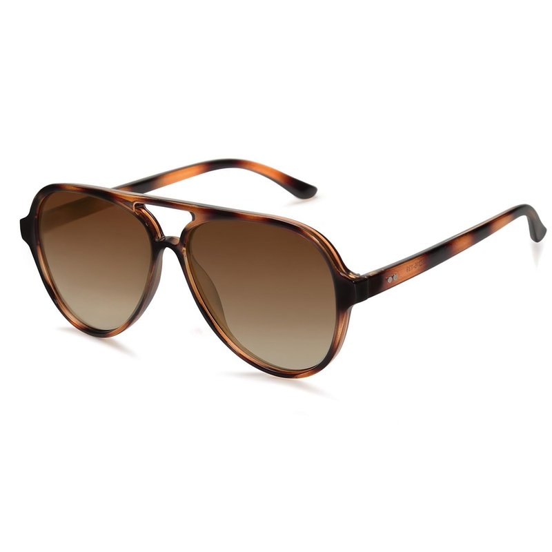 SOJOS Classic Polarized Aviator Sunglasses for Women Men, Retro Trendy Aviators Shades SJ2201, Dark Brown Pattern/Green