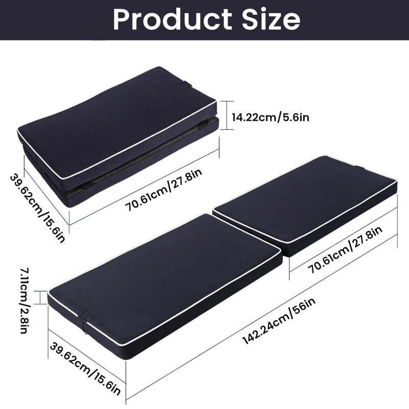Boat Seat Cushion, Waterproof PU Leather Boat Bench/Seat Cushions, High Density Thick Sponge Bench Cushion, Removable Boat Seat Mat Soft(Length 56" x Width 15.6" x Height 2.8")