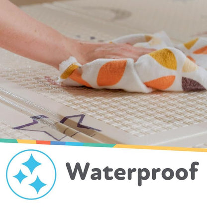 Nuby Foldable Reversible Play Mat - Easy Clean | Reversible | Waterproof | Suitable from Birth (Rainbow)