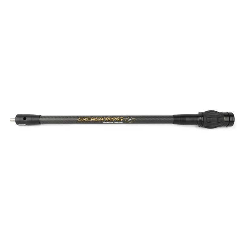 AMEYXGS Archery Bow Stabilizer for Compound Bow, 3K Carbon Fiber 6", 8", 10", 12" 15" Rods, Damping System, Weights Kit, Single Side V-Bar Mount,Quick Disconnect (15″)