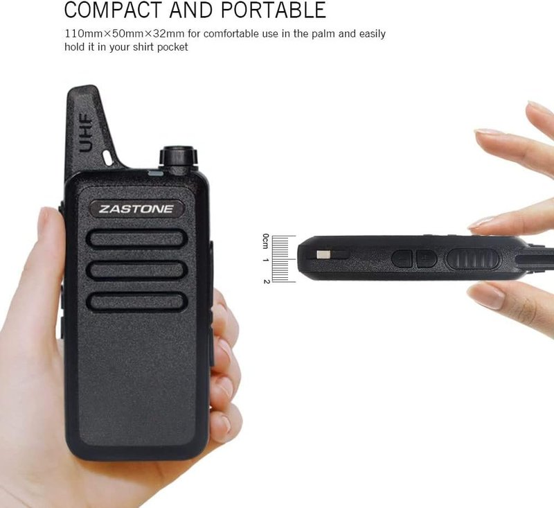 X6 Long Range Two-Way Radios - Rechargeable 3W Walkie Talkies with Earpiece | 16 Channels, 2 Pack