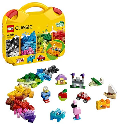 LEGO 10713 Classic Creative Suitcase, Toy Storage Case with Fun Colourful Building Bricks, Gifts for 4 plus Year old Kids, Boys & Girls