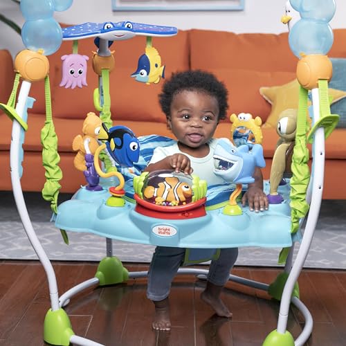 Bright Starts Disney Baby Finding Nemo Sea of Activities Baby Activity Center Jumper with Interactive Toys, Lights, Songs & Sounds, 6-12 Months (Blue)