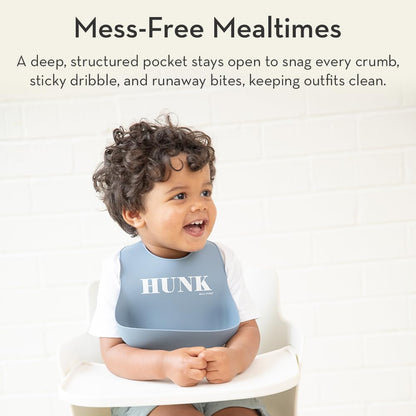 Bella Tunno Baby Bib for Eating, Waterproof Silicone Bib with Large Food Catcher, Adjustable Fit for Babies 4-12 months & Toddlers 1-3 Years, Boys & Girls, Food Critic