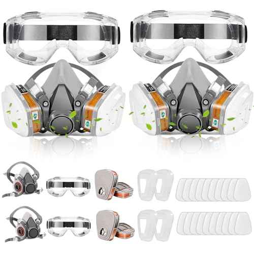 Reusable Half Face and Full Face Gas Mask with Activated Carbon Filter Against Organic Vapor/Dust/Chemical