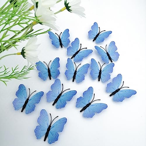 3D Butterfly Wall Decor, Colorful 3D Butterflies Stickers, Removable Butterfly Wall Decals for Home, Bedroom, Nursery, Party & Wedding Decorations