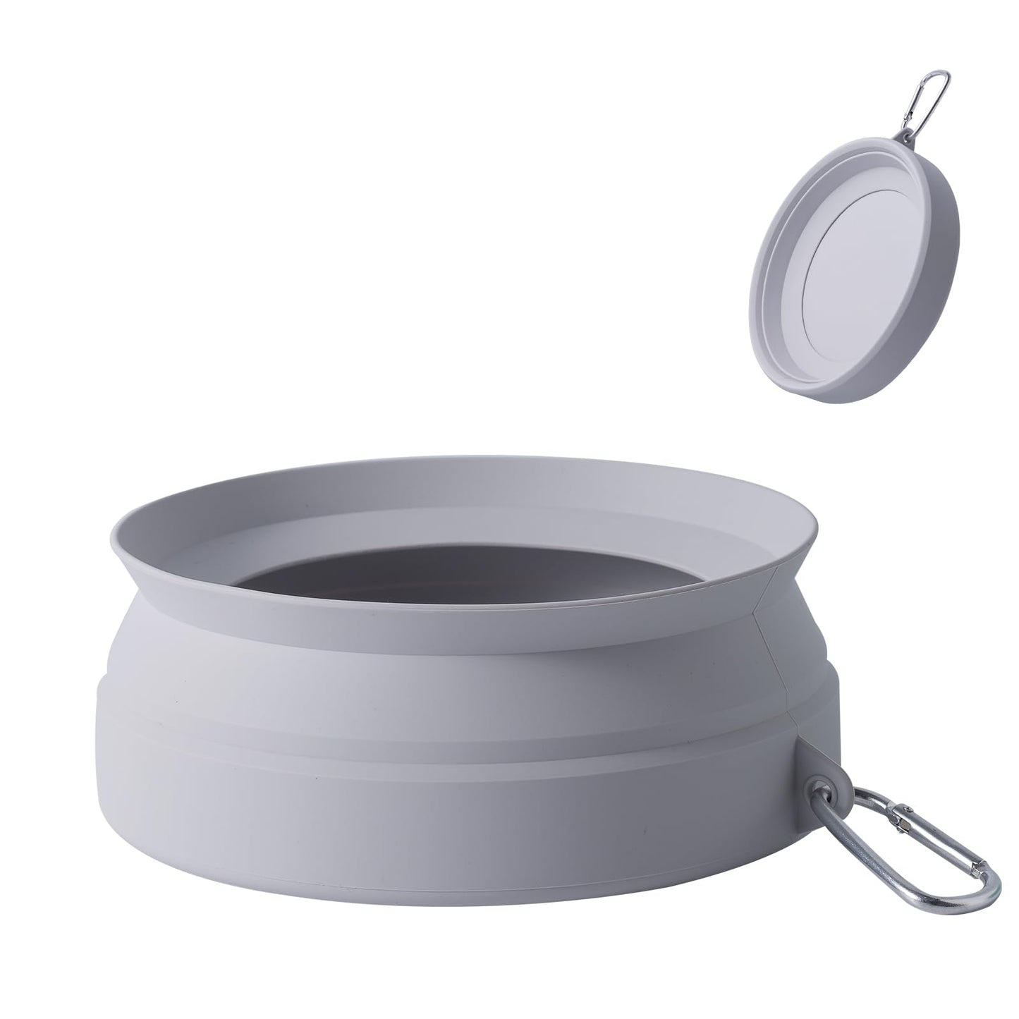 SLSON Spill Proof Dog Water Bowl for Cars,Collapsible No Splash Dog Travel Bowls Integrated Molding Portable Pet Bowl for Vehicle Road Trip Truck,RV,SUV,Boat Accessories (Cold Grey)
