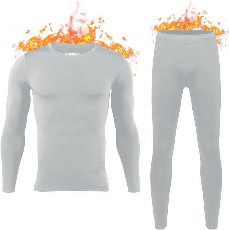 Long Johns Thermal Underwear for Men - Fleece Lined Base Layer Set for Skiing, Hunting | Winter Warmth