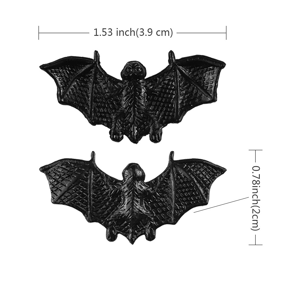 FAZHBARY 40 Counts Mini 3D Bats Halloween Decoration Bat Plastic Toy Party Favor Artificial Bats for Crafts Creepy Scary Prank Toys