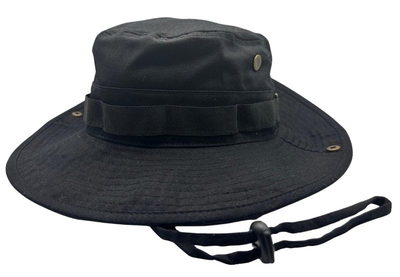 High Qualty Sun Hat 100% Cotton Size Adjustable Men Women Fishing Outdoor UPF 50+ Breathable 3 inch Brim Boonie Hat Summer UV Protection Safari Hat Black