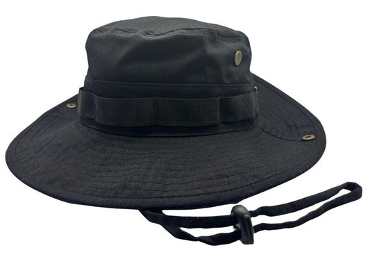 High Qualty Sun Hat 100% Cotton Size Adjustable Men Women Fishing Outdoor UPF 50+ Breathable 3 inch Brim Boonie Hat Summer UV Protection Safari Hat Black