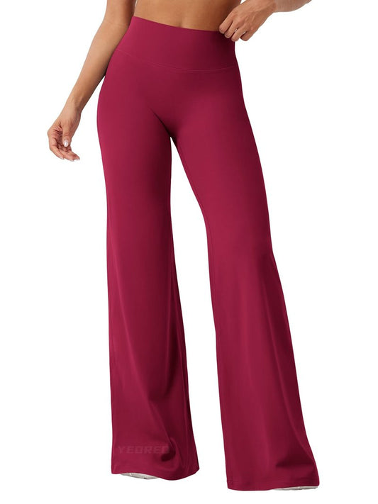 YEOREO Workout Leggings Womens No Front Seam Straight Leggings 35" High Waist Buttery Eddiy Gym Yoga Pants Ancora Red XL