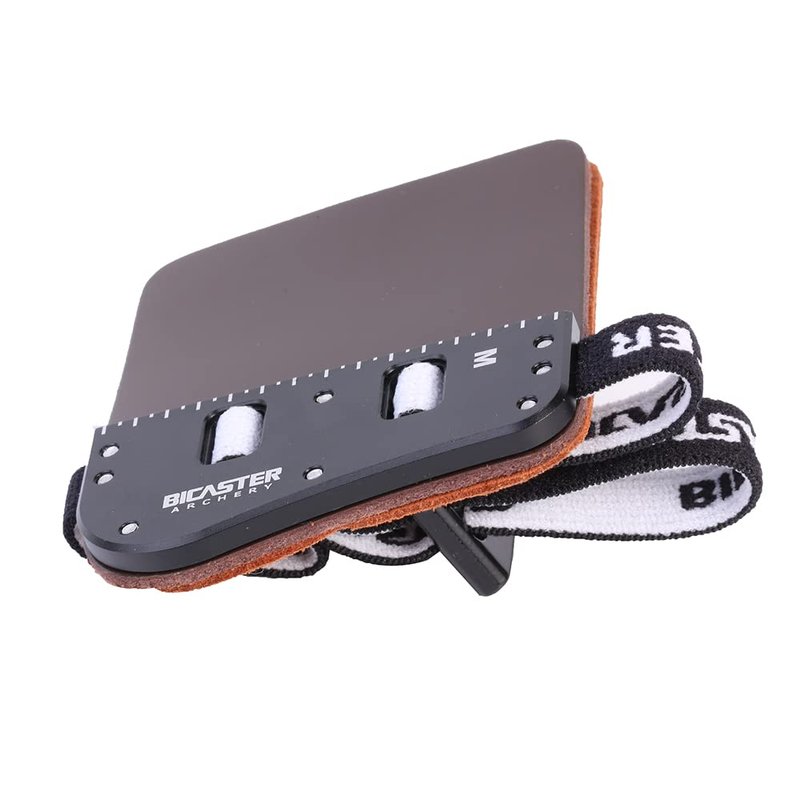 BICASTER SP3 Barebow Finger Tabs Cowhide Face+Aluminum Plate (Medium, Right Handed)