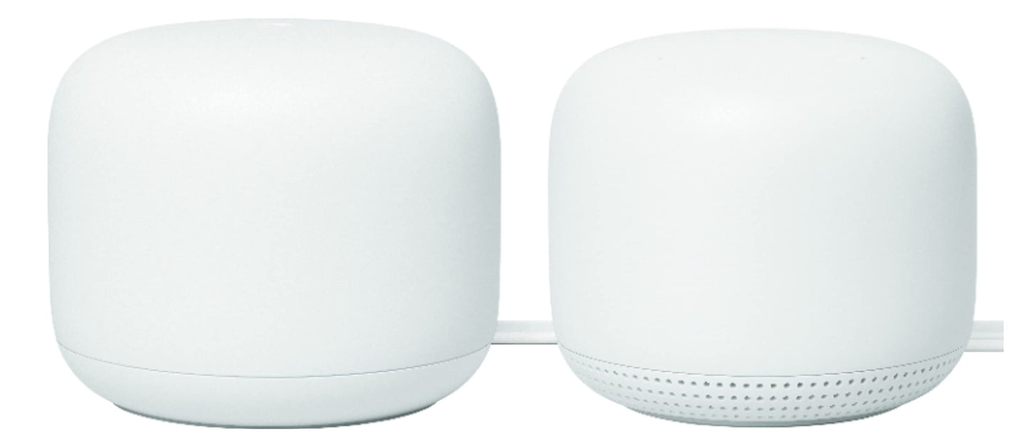 Google Nest Wifi - AC2200 (2nd Generation) Router and Add On Access Point Mesh Wi-Fi System (2-Pack, Snow)