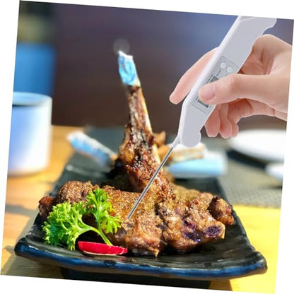 CATIEBYE Folding Meat Thermometer for Grilling Instant Read Kitchen Probe Thermometer with Ultra LCD Screen Design for Accurate Cooking for BBQ and Baking
