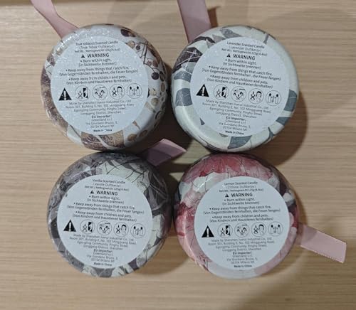 Scented Candles Gifts Set for Women, 4.4 oz Soy Wax Aromatherapy Candles, Portable Travel Tin Jar Candles for Birthday Party Anniversary, Girlfriend Mom Wedding Birthday Festival, Bath Yoga, 4 Pack