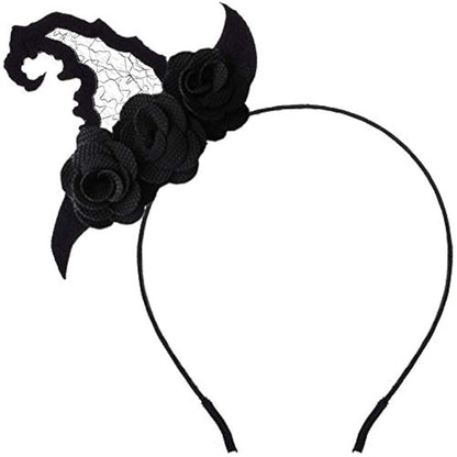 Ellzk Halloween Spider Ghost Pumpkin mini witch hat Hair Hoop Cosplay Devil Headband