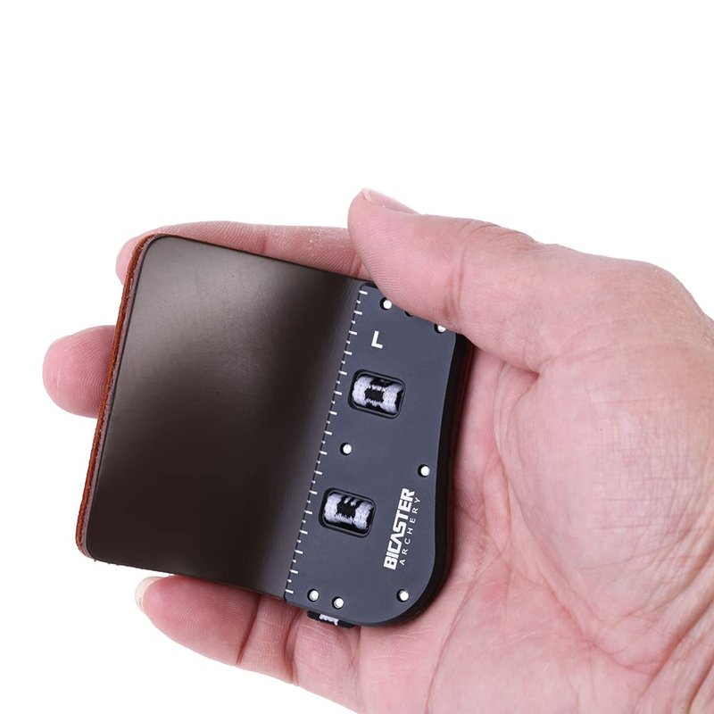 BICASTER SP3 Barebow Finger Tabs Cowhide Face+Aluminum Plate (Medium, Right Handed)