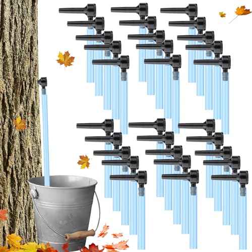 Maple Syrup Tapping Kit, Upgrade Maple Taps Set Include (30) Maple Syrup Taps, 66 -Ft Food Grade Tubing, 1 Drill Bit, Maple Tree Tapping Kit for Experts or Beginners (30 SET)