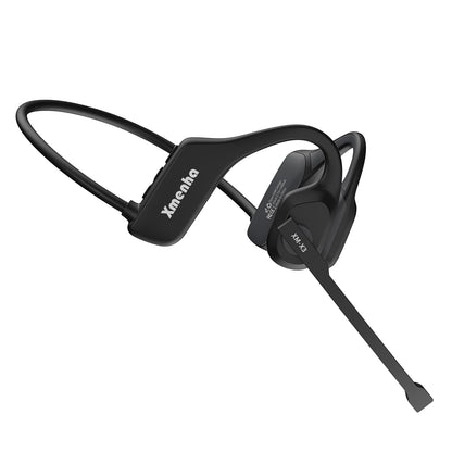 Bluetooth Phone Headset Wireless Bluetooth with Noise Cancelling Microphone, Open Ear Air Conduction Bluetooth Headphones with Mic for Work, PC, Laptop, Truckers, Cell Phone, Truck Drivers,Sports