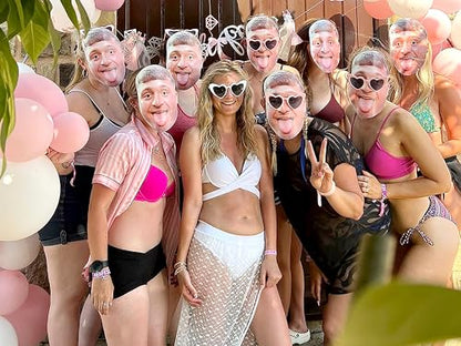 Personalised Photo Face Masks - DIY or Ready To Wear - Custom kits For Hen do, stag do, birthday party - 10 Masks RTW