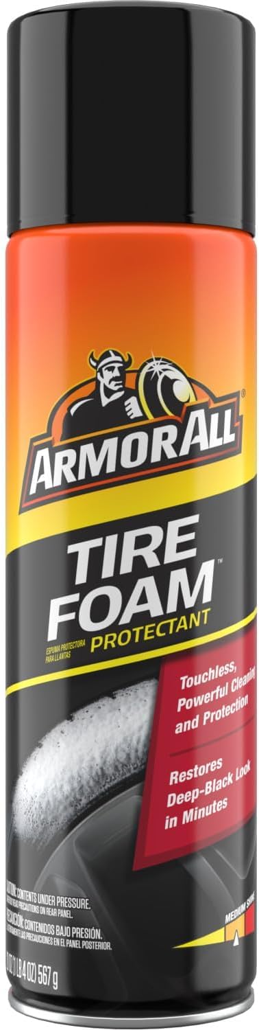 Armor All Tire Foam, Tire Cleaner Spray for Cars, Trucks, Gifts for Dad, Motorcycles, 20 Oz Each, 1.25 Pound (Pack of 1)