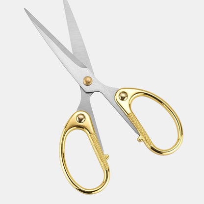 Aemoe 5" All Stainless Steel Office Scissors,Ultra Sharp Blade Shears,Sturdy Sharp Scissor for Office Home School Sewing Fabric Craft Paper Multipurpose Scissors Gold