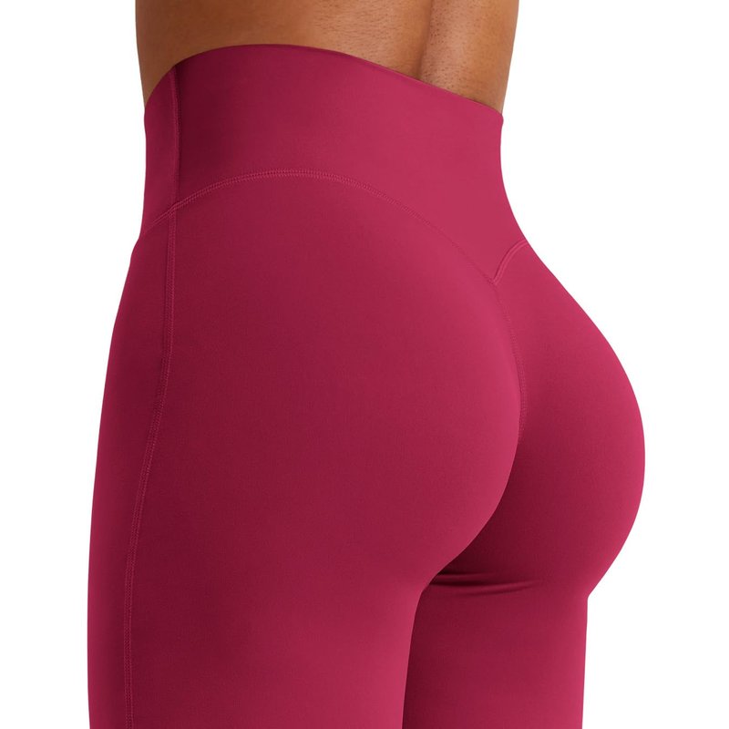YEOREO Workout Leggings Womens No Front Seam Straight Leggings 31.5" High Waist Buttery Eddiy Gym Yoga Pants Ruby Red XL