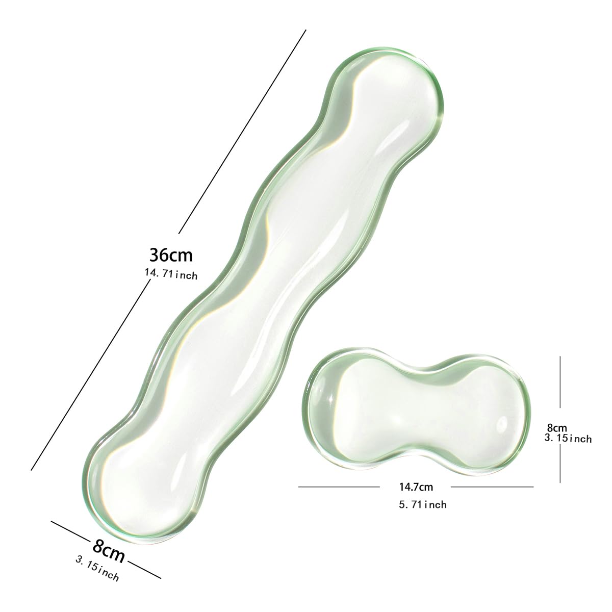 Clear Gel Wrist Rest for Keyboard and Mouse, Green Silicone Mouse Wrist Rest Set, Cute Ergonomic Wrist Rest for Keyboard 60%/75%(Green)