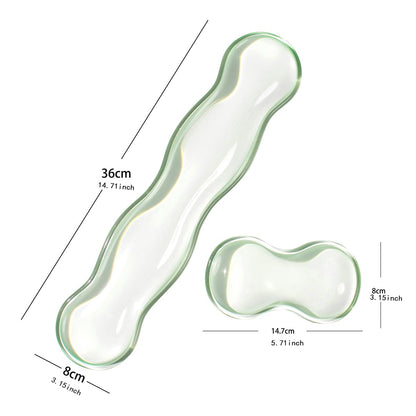 Clear Gel Wrist Rest for Keyboard and Mouse, Green Silicone Mouse Wrist Rest Set, Cute Ergonomic Wrist Rest for Keyboard 60%/75%(Green)