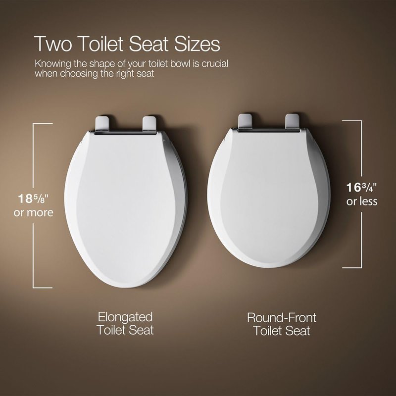 KOHLER 4636-RL-K4 Cachet ReadyLatch Elongated Toilet Seat Slow Close, Soft Close Toilet Seat Quiet Lid, Contoured Grip-Tight Bumpers Installation Hardware, Apartment Essentials, Cashmere (Pack of 2)